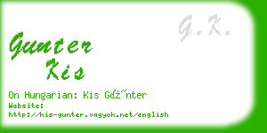 gunter kis business card